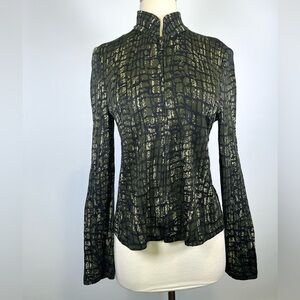 St. John Collection Green Reptile Blazer Sport Jacket Womens 4 Silk Blend